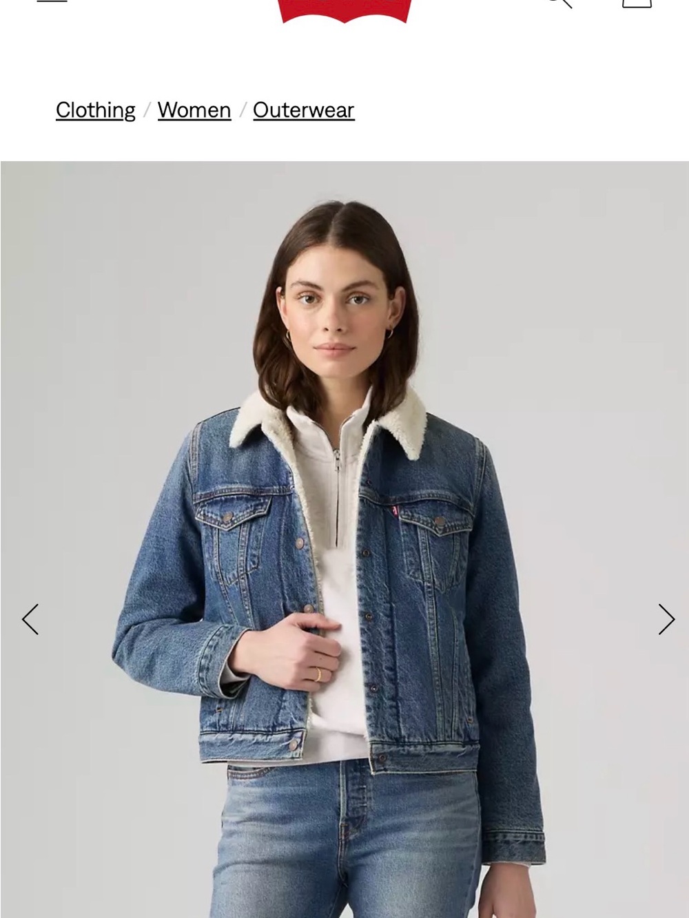 Levi’s Sherpa liner trucker jacket denim 90s Sz Large